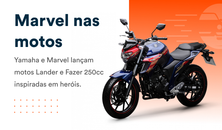 Yamaha e Marvel lançam motos Lander e Fazer 250cc inspiradas em heróis